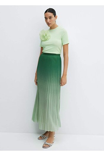MANGO Woman Pleated Ombre Skirt
