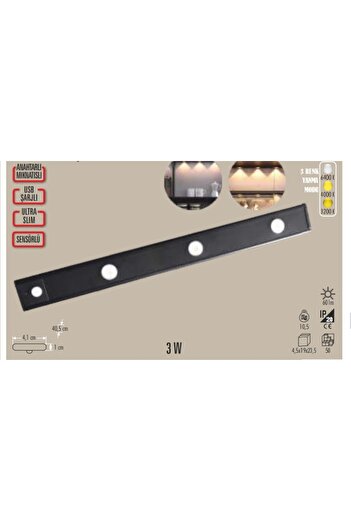 Cata CT-2464 Bella Şarjlı Cabinet Sensörlü 3 renk değişebilir mod