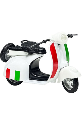 Toyaş Pull Drop 1:14 Die-Cast Clasic Metal Motorcycle Scooter Vintage White Gift Vehicles Toy Moto