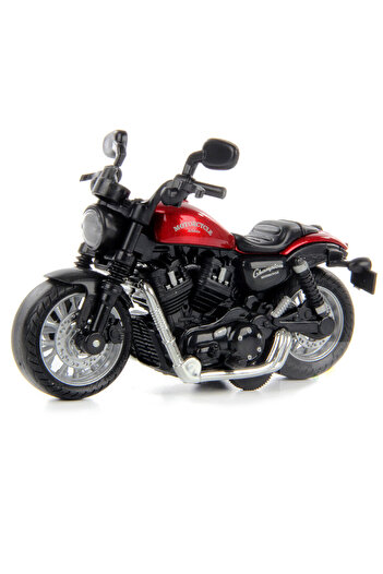 Toyaş Pull Drop1:14 Die-Cast Clasic Motorcycle Gift Chopper Motor Claret Red Toy Motorcycle