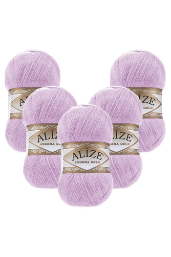 Alize Angora Gold 5-Piece 027 Lilac Hand Knitting Yarn