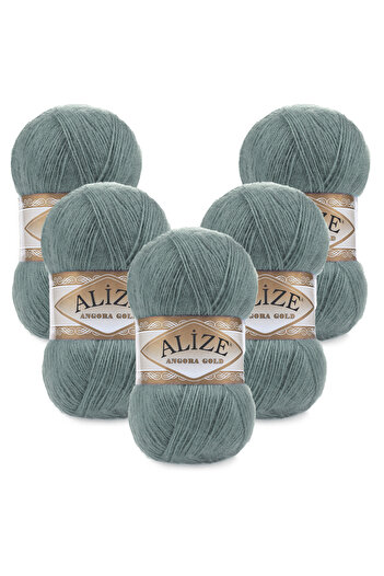 Alize Angora Gold 5-Piece 164 Sea Green Hand Knitting Yarn