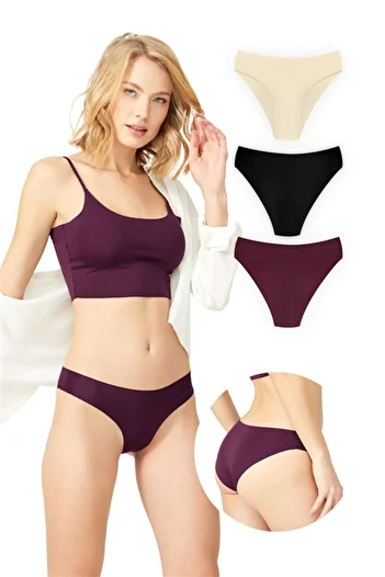 Cottonhill Classic Basic Laser Cut εσώρουχα μπικίνι 3 Πακέτο - 3