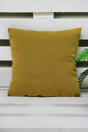 Melodie Linen Throw Pillow Mustard 50x50 cm