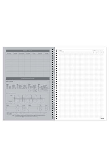 Le Color Fines Office Notebook A4 Spiral Checkered Orange