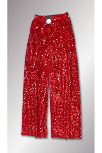 Gökkuşağı Sequined Red Trousers