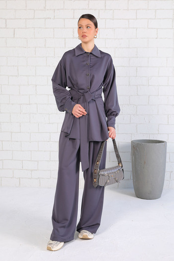 Melike Tatar ANTHRACITE Tie-Up Set 32-2033