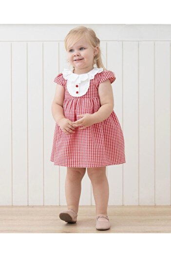 morwind Baby Girl Dress Gingham Plaid Patterned