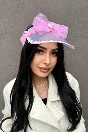 TAKIŞTIR Pink Color Crowned Visor Hat