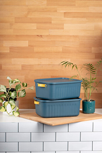 FH finehome 10LT Blue Boxy Box - 2 Pieces Multi-Purpose