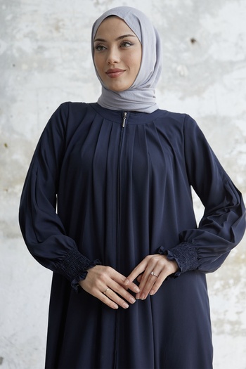 InStyle Πλισέ λεπτομέρεια Gathered Ferace - Navy Blue