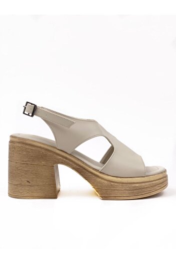 bescobel Women's Lender Beige High Heel Orthopedic Sole Sandals