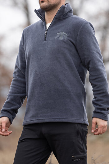 Huğlu Kartal Nakışlı Polar Sweatshirt