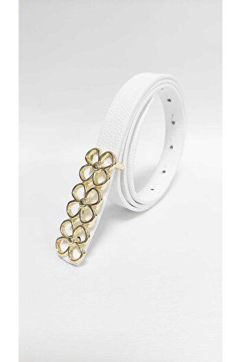 Kemerix Double-Way Women's Thin Belt with Gold Buckle