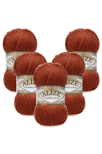 Alize Angora Gold 5-Piece 036 Dark Tile Hand Knitting Yarn