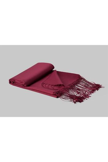 ARMANDA Double Sided Solid Color Silk Shawl 3011-Burgundy