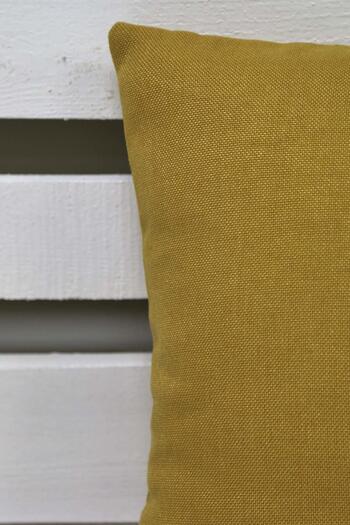 Melodie Linen Throw Pillow Mustard 50x50 cm