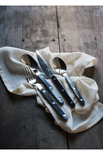 The Mia Comida Fork Spoon Knife Set Black 36 Pieces