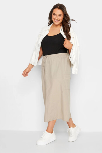 Stil Diva Plus Size Midi Length Cargo Skirt302038