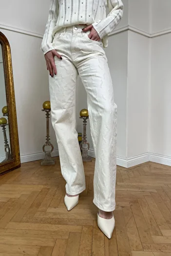 MAGARDE Original Grinding Denim Trousers - ECRU