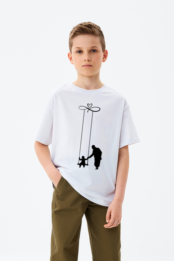 ADABEBEK Atatürk and Child Love Themed Infinity Printed April 23 Custom Boys' T-Shirt