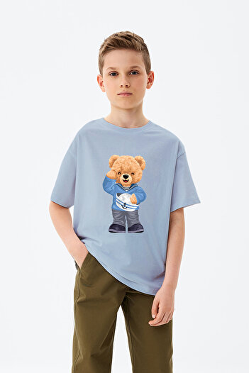 ADABEBEK Tricou pentru băieți cu imprimeu Sailor Tedy Bear