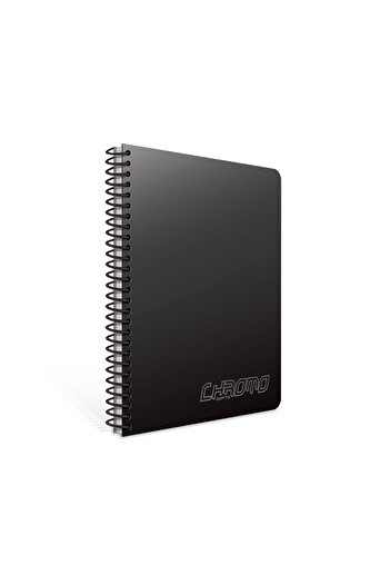 Gıpta Chromo A4 60 Sheets Plastic Cover Spiral Notebook (1978) Striped Black