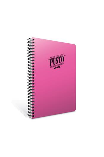 Gıpta Punto A4 200 Sheets Plastic Cover Spiral Notebook (6547) Checkered Pink