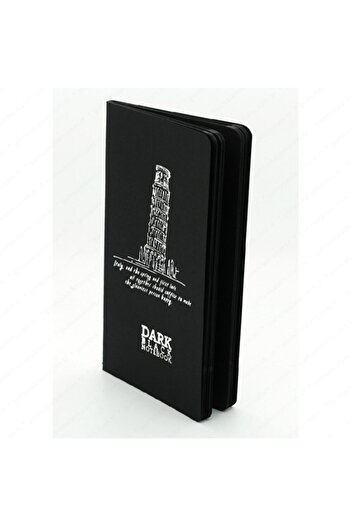 Gıpta Dark Black Page Notepad Cardboard Cover Stitched 9x17 Cm 36- Unlined