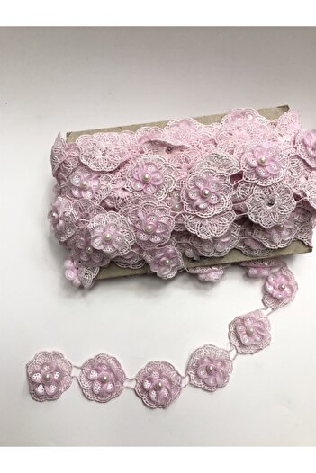 Hobigram Decorative Ribbon Pink 3D Floral Ribbon – Decorative Ribbon, Stylish Design, Women's Accessory – Dek