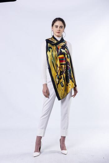 Nomads Felt Silk Scarf Scarf| 55x180cm| Kandinsky Point and Line| Nomads Felt