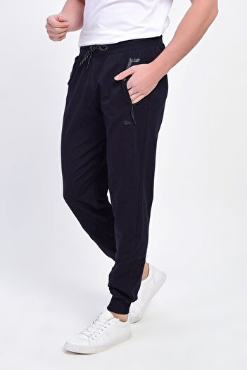 DYNAMO Ανδρικό φούτερ Navy Blue Plus Size με ελαστική μέση και πόδια