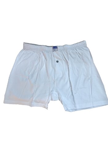 Berrak Men's White 1099 Buttoned Solid Color Boxers 12 Pack
