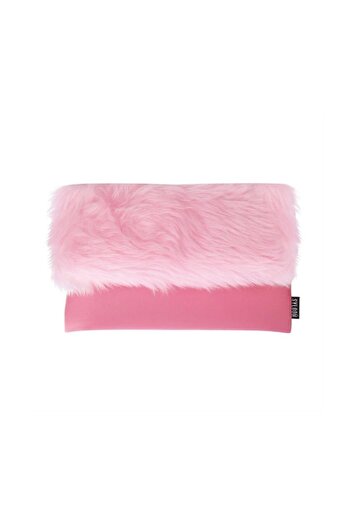 Pyrus Plush Leather Pink Makeup Bag