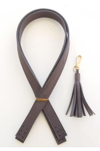 angel çanta aksesuar Suede Faux Leather Gray Double Handle 70x2 cm