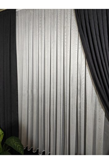 Brillant White Pleated 1/3 Tight Pleated Monaliza Tulle Curtain