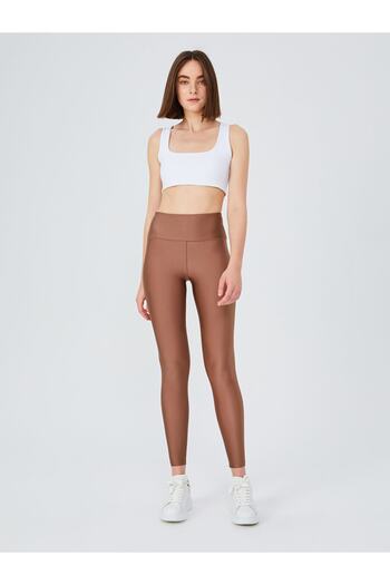 UP&FIT High Waist Shiny Tights Bronze