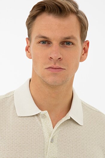 Pierre Cardin Μπλουζάκι Polo Neck Beige Slim Fit