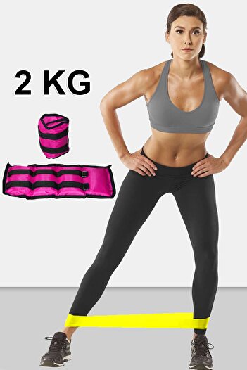 Jet 2 Kg Greutate pentru încheietura mâinii și set de benzi pentru squat aerob 2x2 Kg Greutăți pentru încheietura mâinii Squat Pilates