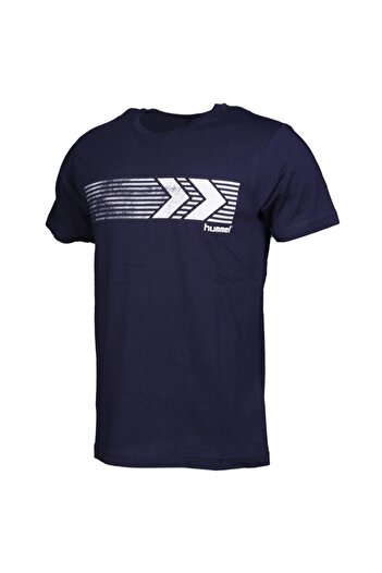 hummel Salmon - Navy Blue Short Sleeve T-Shirt