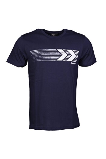 hummel Salmon - Navy Blue Short Sleeve T-Shirt