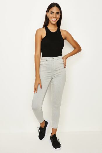 Select Moda Γυναικείο γκρι Skinny παντελόνι