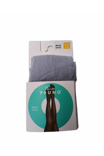 Penti Girl's White Pretty Glittery Pantyhose