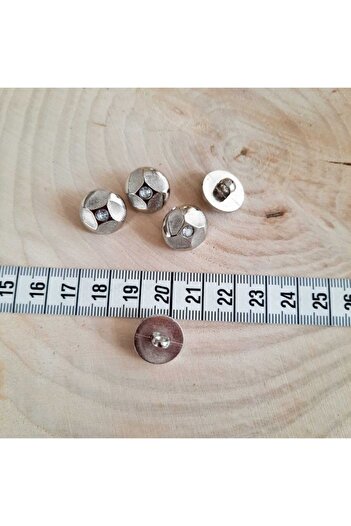 canan dizayn Metalized Stone Button 15mm (15 PCS)