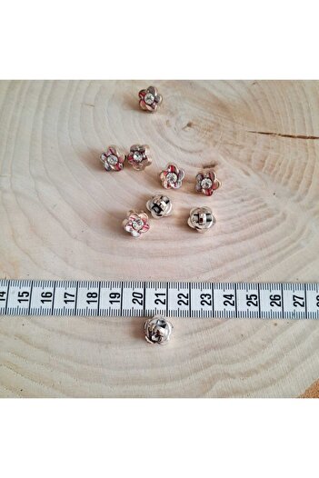 canan dizayn Daisy Stone Metallized Button 12mm (15 Pieces)