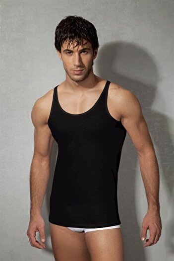 Doreanse Men's 100% Cotton Wide Collar Tank Top