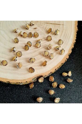canan dizayn Metalized Yellow Pearlescent Button 12 Mm (15PCS)