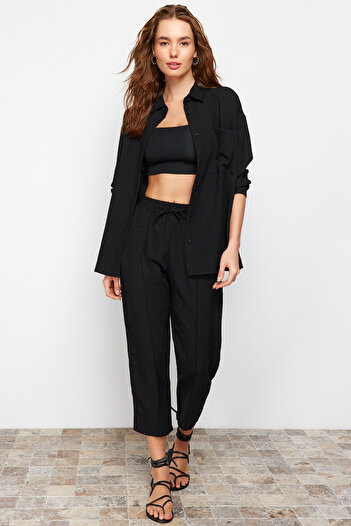 Trendyol Collection Black Woven Shirt and Trousers Set - Twoss24Au00114
