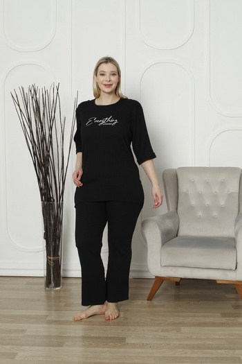 FAMES PİJAMA Plus Size Summer Pajama Set