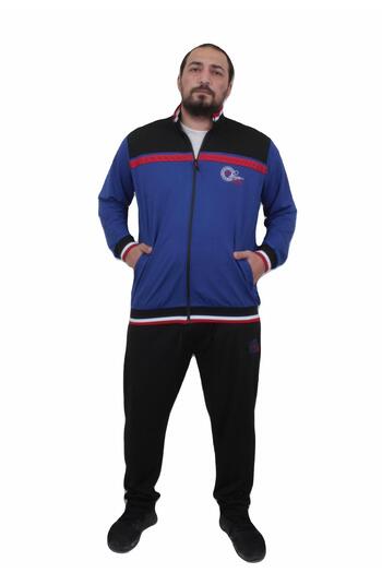 MocGrande Ανδρικό Σετ Φούτερ Plus Size - Always TK716 ΜΑΥΡΟ